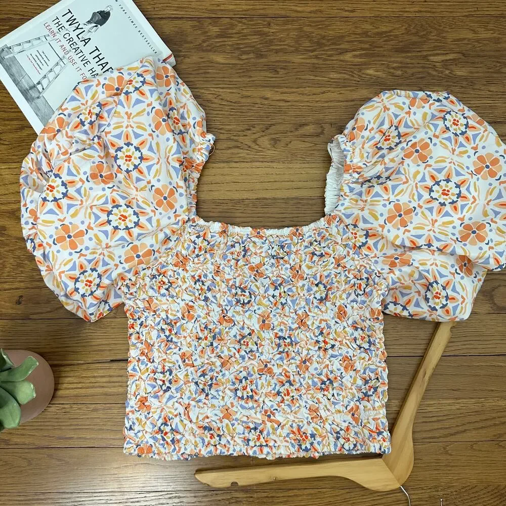 Dolan Left Coast Off-The-Shoulder Floral Textured Top